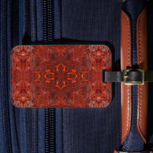 Étiquette À Bagage Motif Brown en cuir de luxe texturé