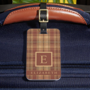 Étiquette À Bagage Motif Brown Peach Peach Pink customisé