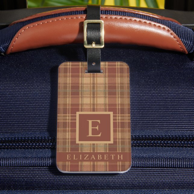 Étiquette À Bagage Motif Brown Peach Peach Pink customisé (Insitu Rectoal 2)