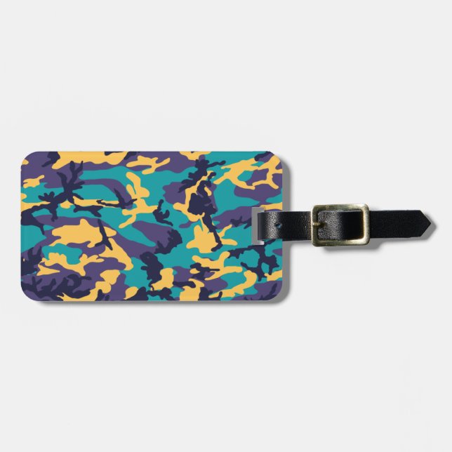 Étiquette À Bagage Motif Camo de mi-été (Devant horizontal)