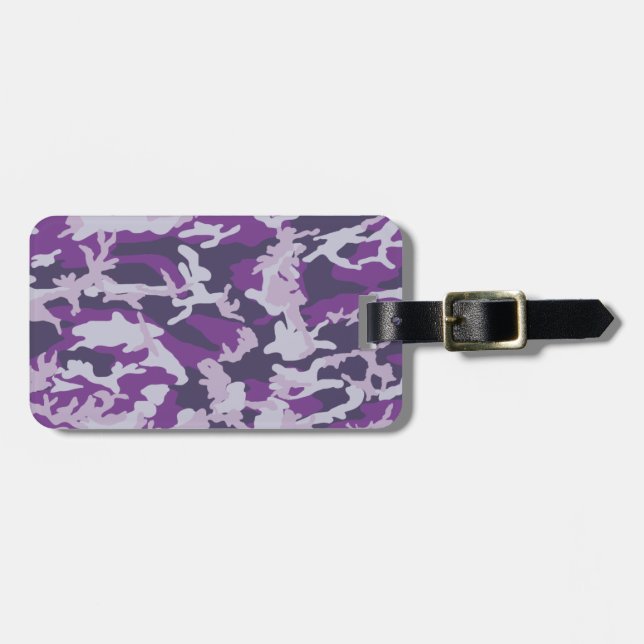 Étiquette À Bagage Motif Camo PurpleBerry (Devant horizontal)
