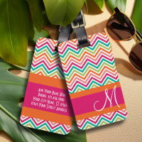 Motif chaud rose et orange avec Monogram