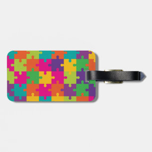 Étiquette À Bagage Motif coloré de casse-tête