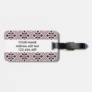 Étiquette À Bagage Motif croix rouge et noir personnalisé