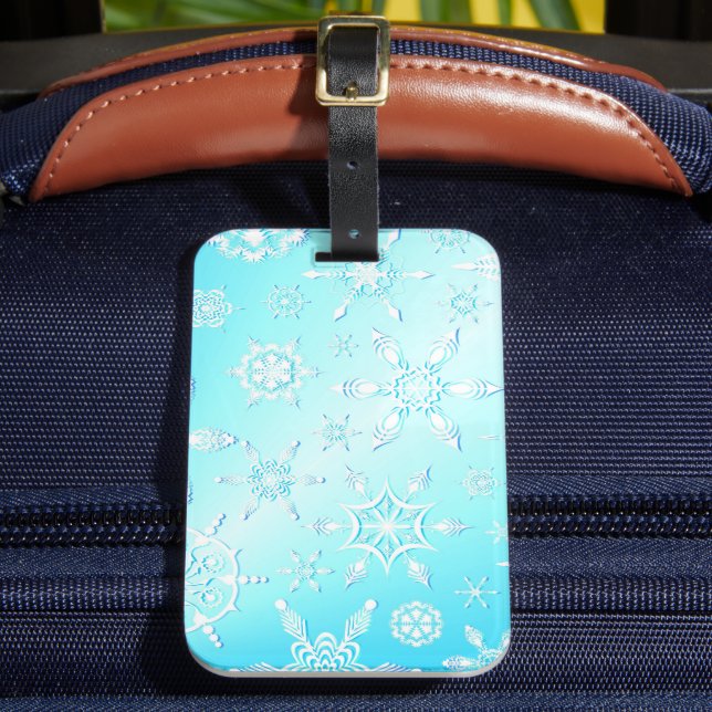 Étiquette À Bagage Motif Crystal Snowflakes (Insitu Rectoal 2)