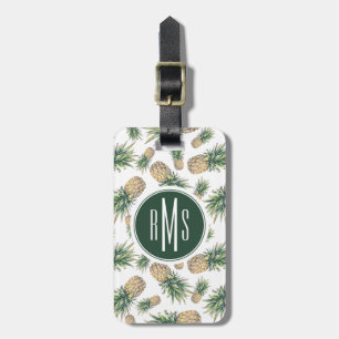 Étiquette À Bagage Motif d'ananas aquarelle