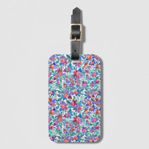 Étiquette À Bagage Motif d'aquarelle aux fraises florales