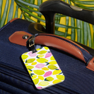 Étiquette À Bagage Motif d'aquarelle citron