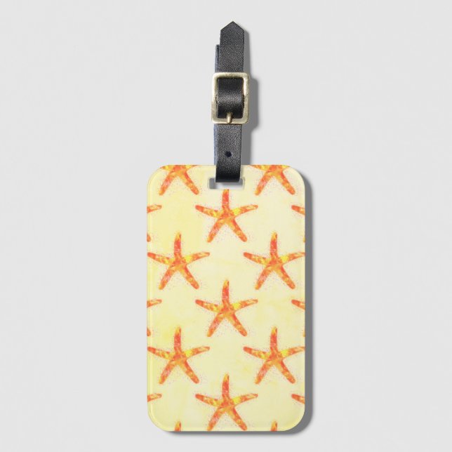 Étiquette À Bagage Motif d'aquarelle Starfish (Devant Vertical)