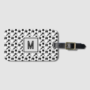 Étiquette À Bagage Motif de balle de football - ajouter monogramme