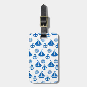 Étiquette À Bagage Motif de bateau à voile de bande dessinée