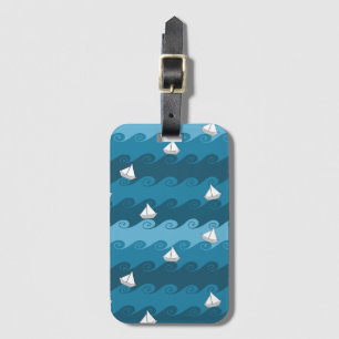 Étiquette À Bagage Motif de bateaux à papier