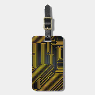 Étiquette À Bagage motif de carte de circuit informatique