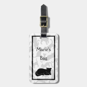 Étiquette À Bagage Motif de chat noir