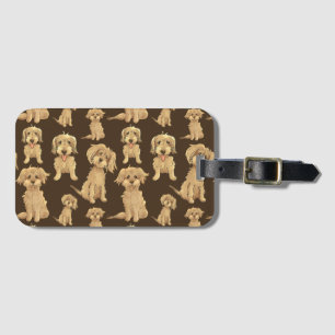 Étiquette À Bagage Motif de chien Brown labradoodle doré endoodle Bro