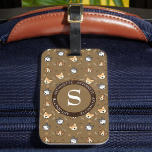 Étiquette À Bagage Motif de chien monogramme