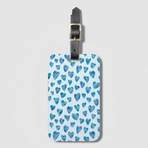 Étiquette À Bagage Motif de coeur bleu pâle