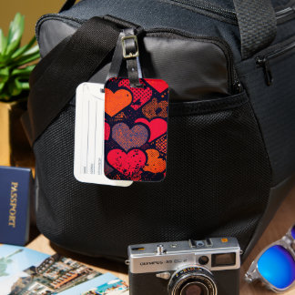 Étiquette À Bagage Motif de cœur pour la Saint-Valentin – Pop Art Rét