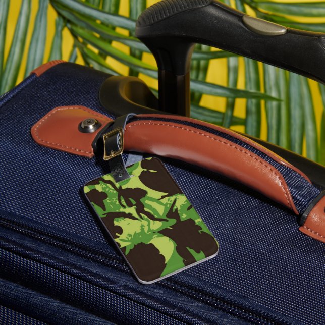 Étiquette À Bagage Motif de combat vert (Insitu Rectoal 1)