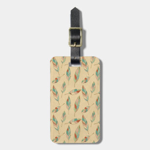 Étiquette À Bagage Motif de corail de plume d'étape de Geo de