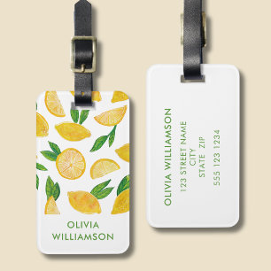 Étiquette À Bagage Motif de fruit de citron agrume