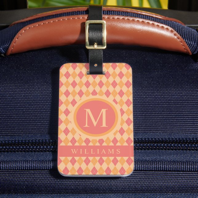 Étiquette À Bagage Motif de Jacquard couleur rose  (Insitu Rectoal 2)