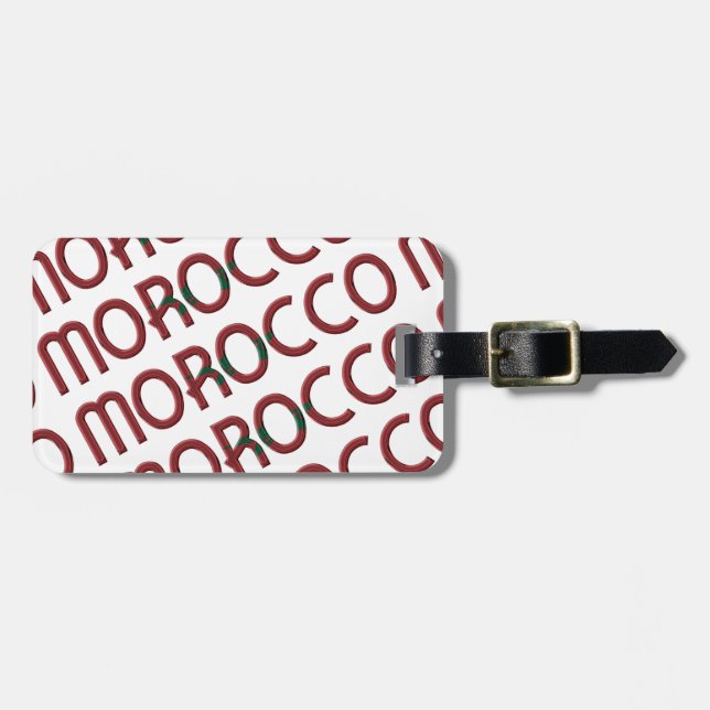 Étiquette À Bagage Motif de la typographie du drapeau marocain (Devant horizontal)