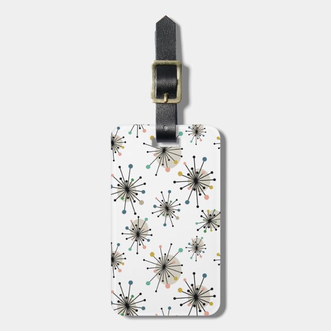 Étiquette À Bagage Motif de l'ère atomique rétro (Devant Vertical)