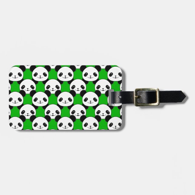 Étiquette À Bagage Motif de l'ours Kawaii Panda (Devant horizontal)