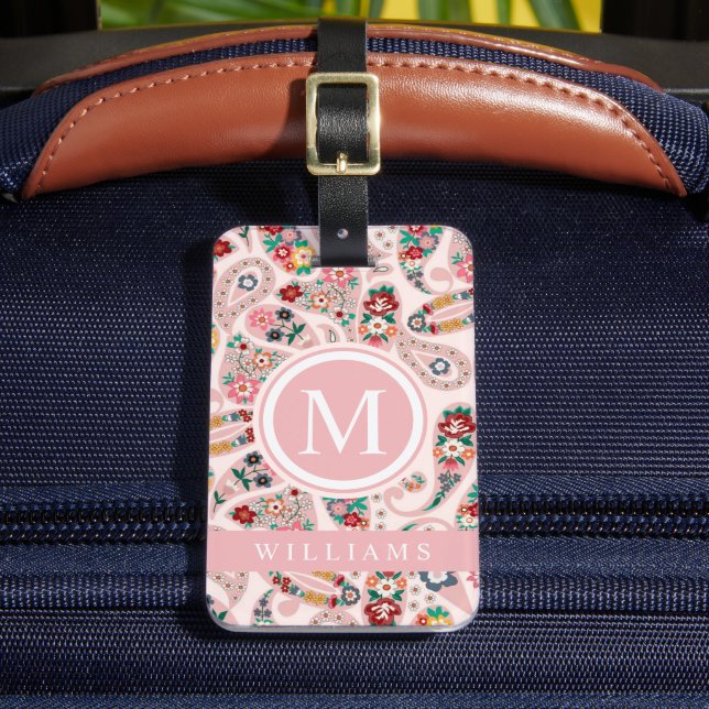 Étiquette À Bagage Motif de marguerite rose pâle personnalisé (Insitu Rectoal 2)