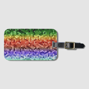 Étiquette À Bagage Motif de mosaïque arc-en-ciel