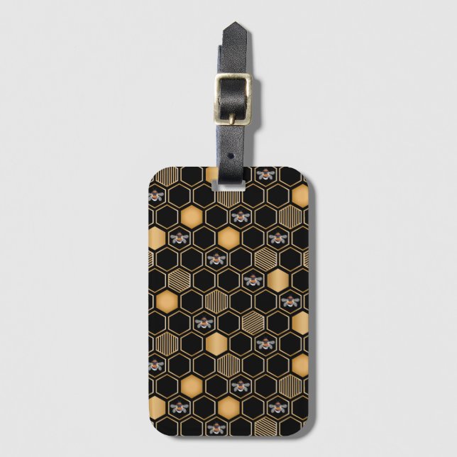 Étiquette À Bagage Motif de nid d'abeille (Devant Vertical)