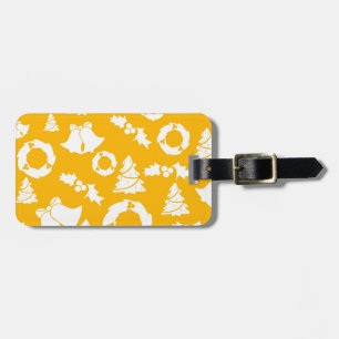 Étiquette À Bagage Motif de Noël jaune
