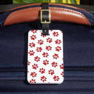 Étiquette À Bagage Motif De Pâtes, Patrouilles De Chiens, Paws Rouges