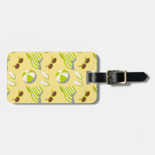 Étiquette À Bagage Motif de plage avec lunettes de soleil et casquett