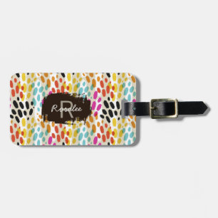 Étiquette À Bagage Motif de points folles avec Monogramme personnalis