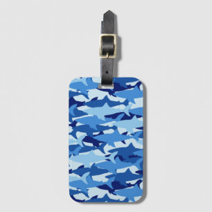 Étiquette À Bagage Motif de requin bleu