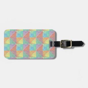 Étiquette À Bagage Motif de triangles aquarelle colorés