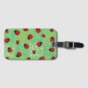 Étiquette À Bagage Motif de vert de pétales de coccinelle