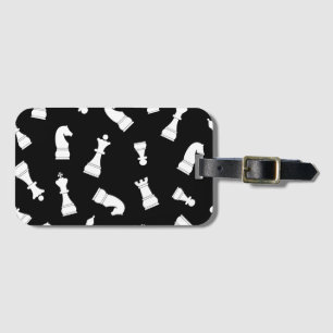 Étiquette À Bagage Motif d'échecs noir et blanc unique