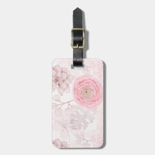 Étiquette À Bagage Motif d'été illustrant la réussite des fleurs rose