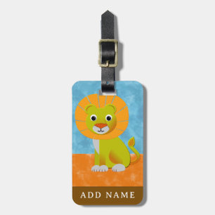 Étiquette À Bagage Motif d'impression tout bébé lion mignon