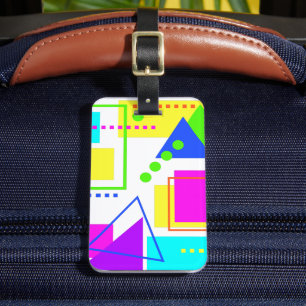 Étiquette À Bagage Motif EN FORME COLORÉE MODE DES ANNÉES 80
