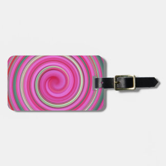 Étiquette À Bagage Motif en spirale rose