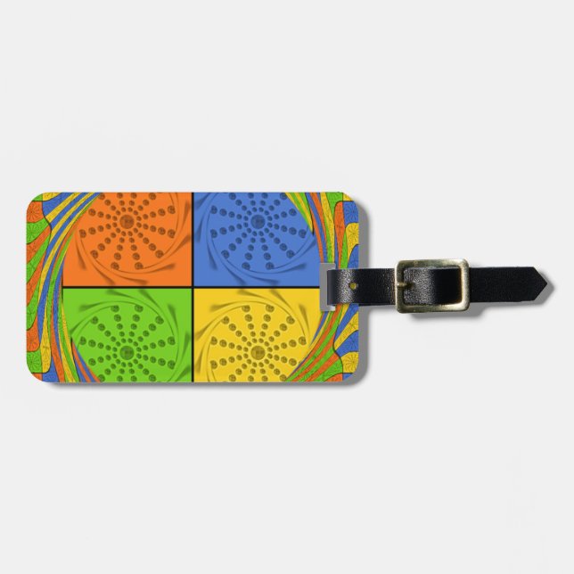 Étiquette À Bagage Motif en tissu égyptien sans couture (Devant horizontal)