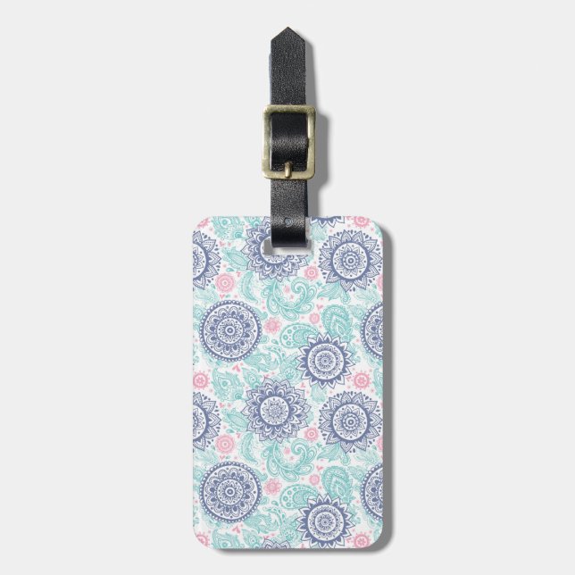 Étiquette À Bagage Motif ethnique de Paisley (Devant Vertical)