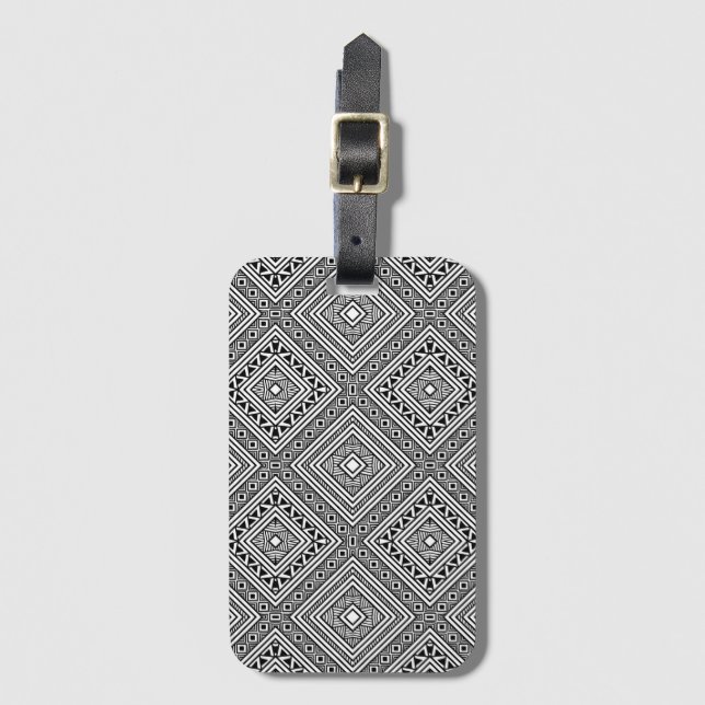 Étiquette À Bagage Motif ethnique sans couture (Devant Vertical)