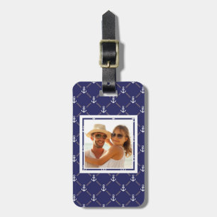 Étiquette À Bagage Motif fait sur commande d'Ancre de photo