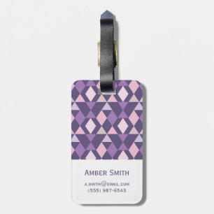 Étiquette À Bagage Motif géométrique de l'arabe mauve