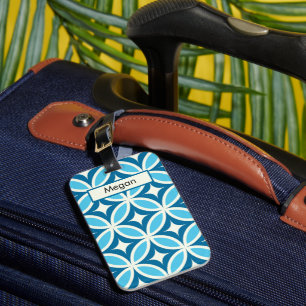 Étiquette À Bagage Motif géométrique de milieu de siècle Monogramme b
